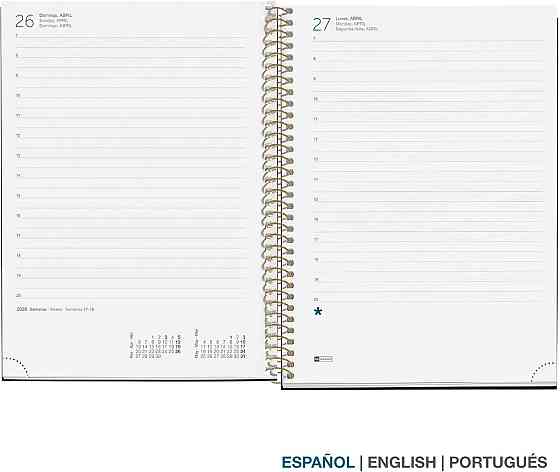 Планер Miquelrius Calendar 2026 Day to a Page A5+ 155×213 мм Чорний Garden спіраль тверд. картон 80 г/м² щоденний КАЛЕНДАР СВЯТ Київ