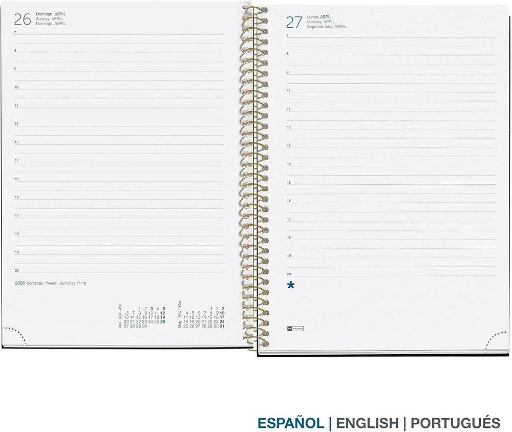 Планер Miquelrius Calendar 2026 Day to a Page A5+ 155×213 мм Чорний Garden спіраль тверд. картон 80 г/м² щоденний КАЛЕНДАР СВЯТ Київ - фото 4