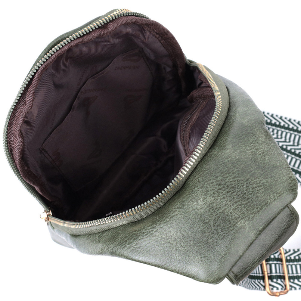 Стильная слинг сумка для женщин из экокожи Vintage 22745 Зеленый Киев - изображение 7