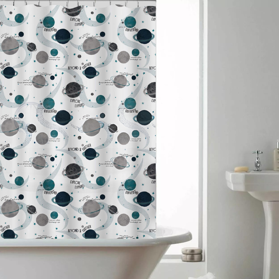 Штора для ванной и душа 180x180 см водоотталкивающая,шторка для душевой с пластиковыми крючками,белая Каменец-Подольский - изображение 6