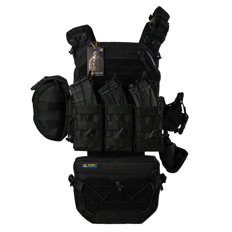 Плитоноска тактична Warmor Gen.3 Pro Max зі швидким скиданням з підсумками (Чорна) Вінниця - фото 4