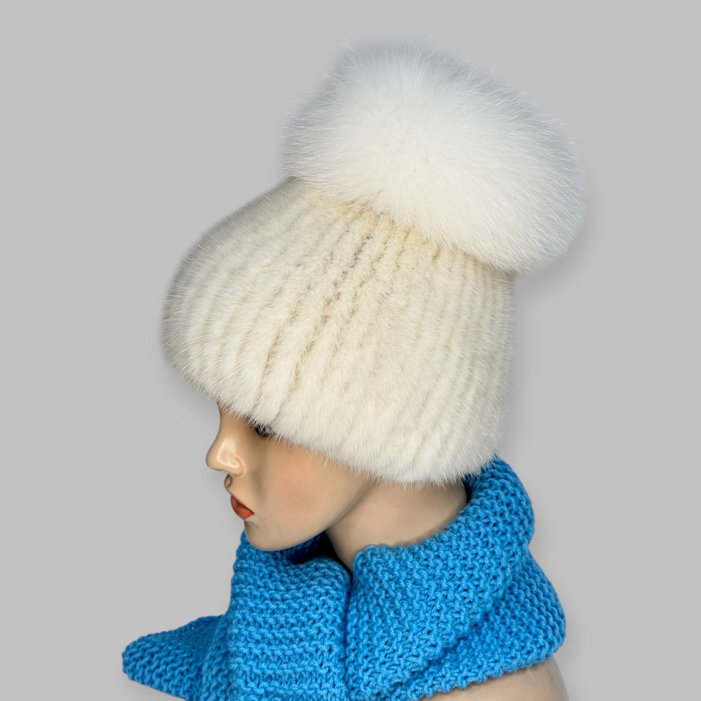 Норковая женская шапка Бон Жасмин Жемчуг Харьков - изображение 3