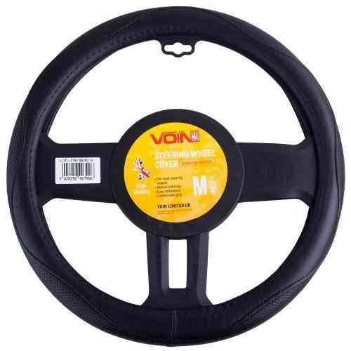 Шкіряний чохол на кермо VLOD-L2160 BK М чорний з одним швом Харків