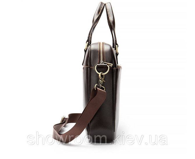Мужская деловая кожаная сумка Leather Collection (9919) коричневая Киев - изображение 6