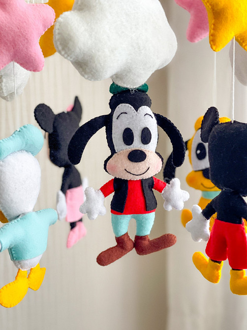 Дитячий музичний мобіль на ліжечко для немовлят WooolyWool «Міккі» з 35 мелодіями Київ - фото 7