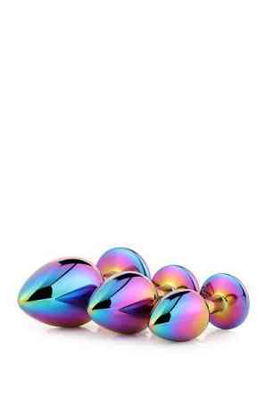 Набор радужных анальных пробок GLEAMING LOVE MULTICOLOUR PLUG SET Sex Aura Киев