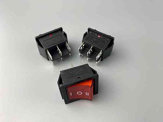 Перемикач клавішний червоний, з led-підсвіткою 12 V, 25 ммх31мм, 6 ніжок Мукачево