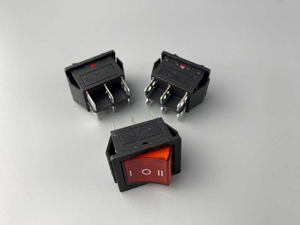 Перемикач клавішний червоний, з led-підсвіткою 12 V, 25 ммх31мм, 6 ніжок Мукачево - фото 2