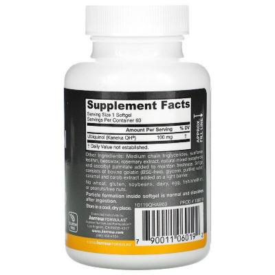 Антиоксидант Jarrow Formulas Убіхінол QH-Absorb, 100 мг, Ubiquinol, QH-Absorb, 60 гелевих (JRW-06019) Вінниця - фото 2