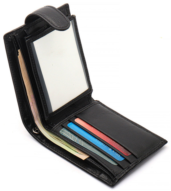 Чорне класичне портмоне з натуральної шкіри Marco Coverna Київ - фото 6