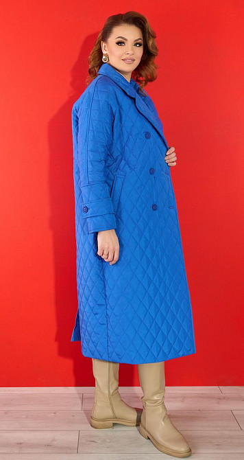 Двобортне стьобане пальто (46) Київ - фото 3