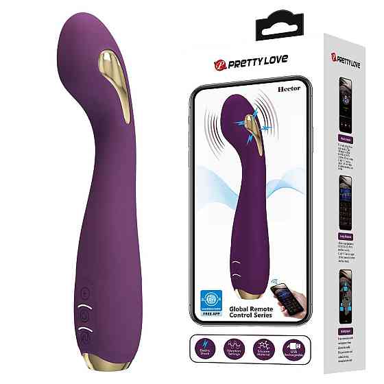 Вібратор PRETTY LOVE HECTOR, 12 vibration functions 5 electric shock functions Mobile APP remote con Sex Aura Київ