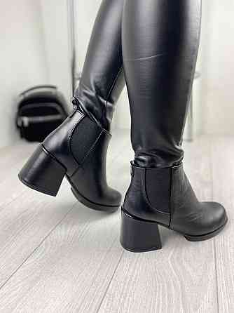 Черевики жіночі TWO STEPS чорні натуральна шкіра каблук 8см (2767) Коломия