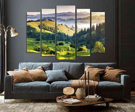 Модульна картина у вітальню/спальню Світанок гір LM010_5 105 x150 см Київ