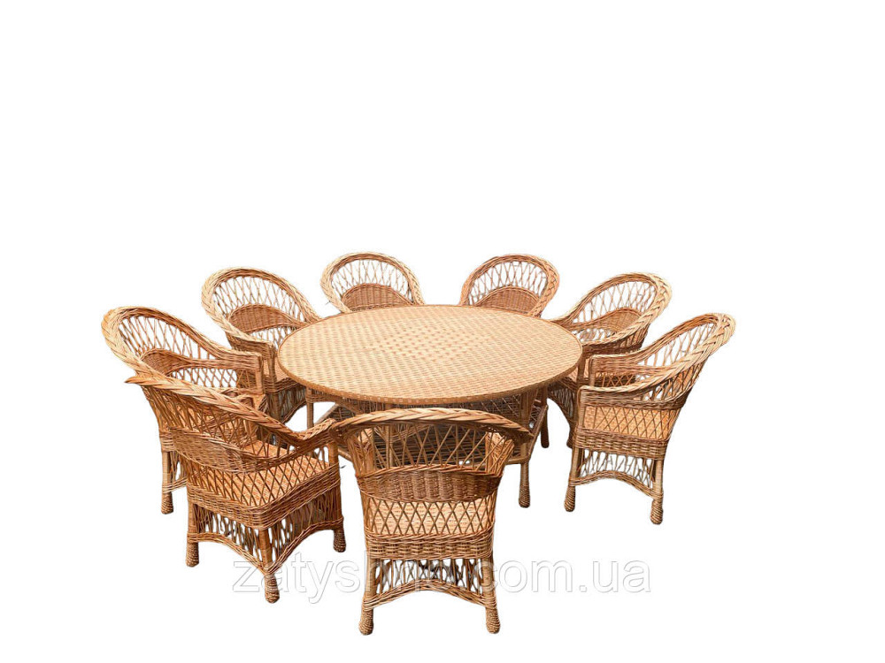 Меблі плетені з великим столом круглим Київ - фото 2