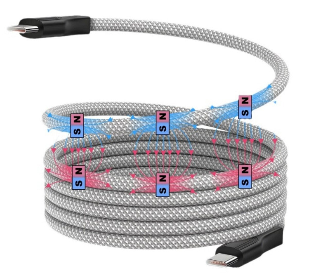 Кабель NN SN3 Magnetic Usb lightning 1m 100W black (NNSN3) Киев - изображение 1