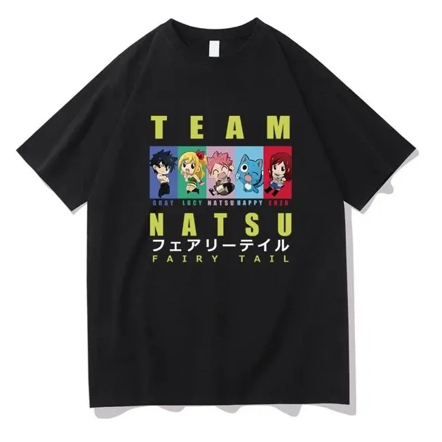 Футболка для мальчика с аниме принтом Хвост Феи оверсайз (рост от 165 до 180 ) Черный AnimeT1172m Днепр - изображение 1