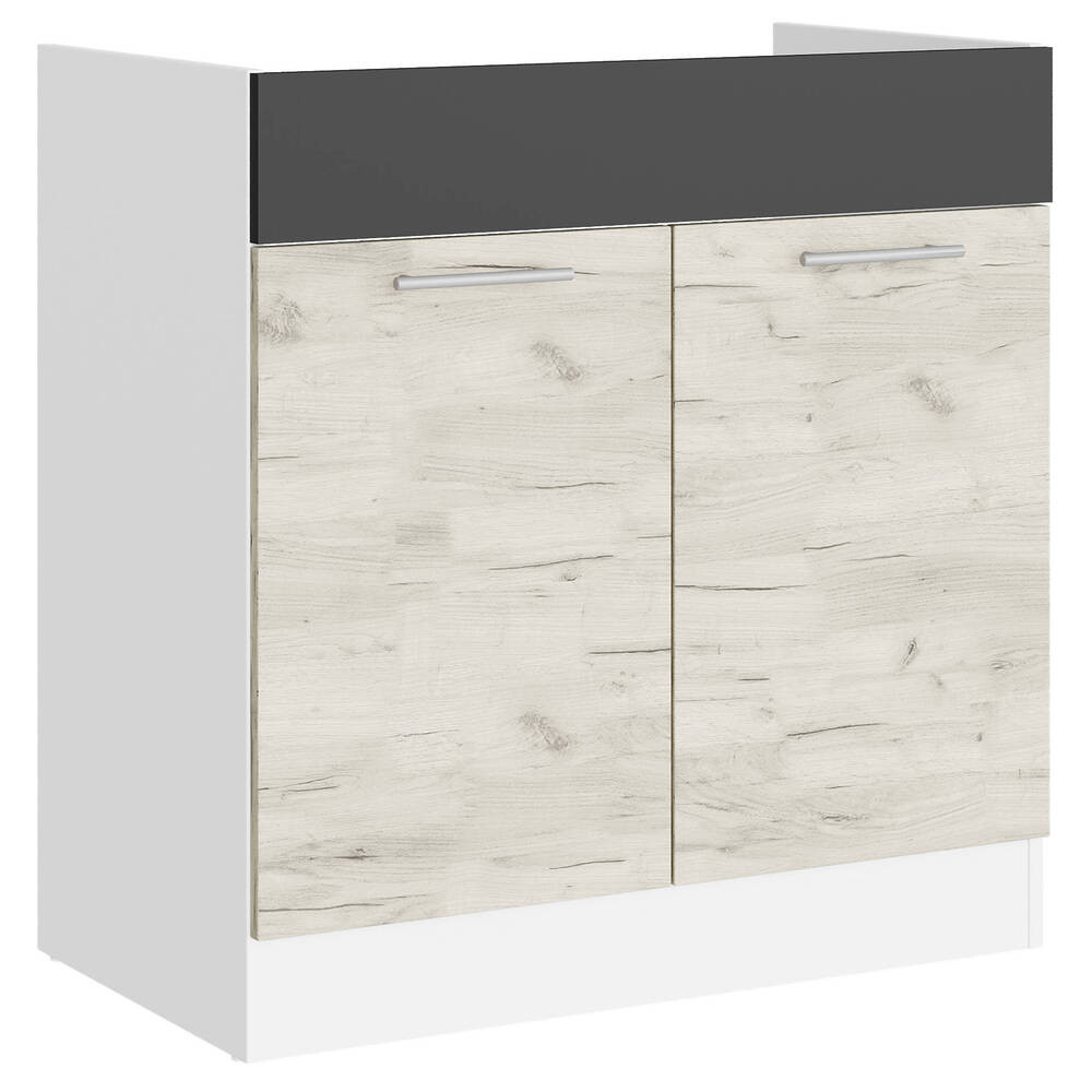 Кухонний модуль під мийку Еверест Еко 800 дуб крафт білий/графіт/білий 80х46х82 см (DTM-071020) Дніпро - фото 1