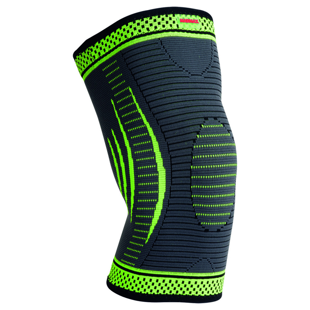 Компресійний наколінник MadMax MFA-284 3D Compressive knee support Dark grey/Neon green S Київ - фото 1