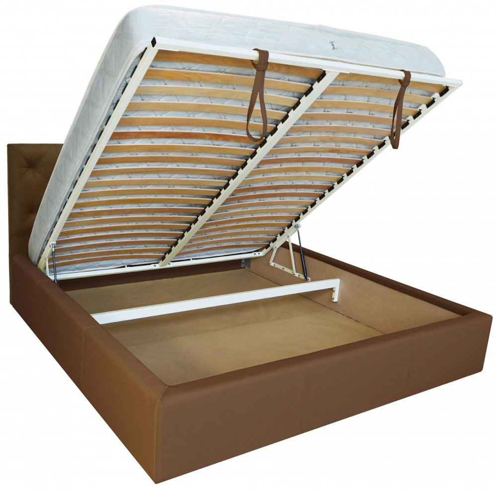 Ліжко Bristol VIP 140 х 190 см Fly 2213 A1 З додатковою металевою цільнозварною рамою Світло-коричневий Київ - фото 7