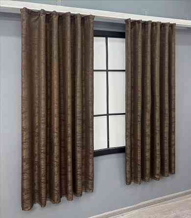 Комплект коротких штор VR-Textil Жакард Viva Marmo № 1780ш Коричневий 130х170 см 2 шт (35-0369) Київ