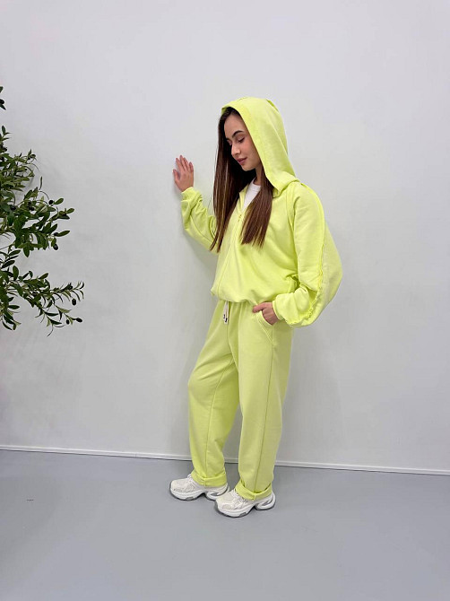 Женский стильный повседневный костюм двойка, турецкая петля хлопок Лайм Одесса - изображение 2