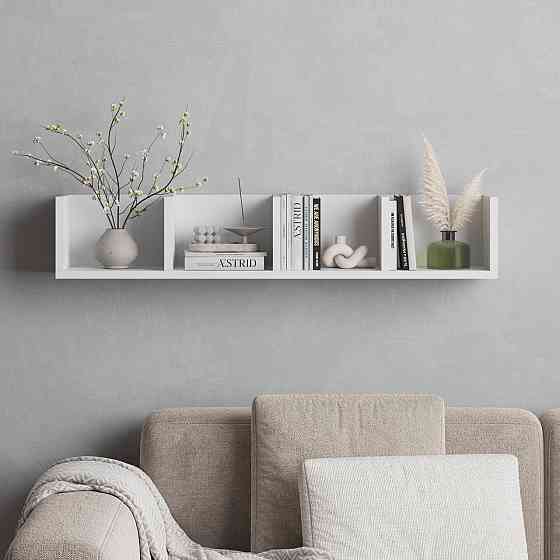 Полиця настінна VAYS M-59 Білий, навісна, ЛДСП, 92×17×17 см - для дому, офісу, декору Львів