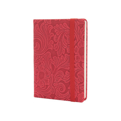 Книга записна Optima А6 LADY тверда обкладинка текстиль, гумка, кремовий блок, лінія червоний (O20389-03) Вінниця - фото 1