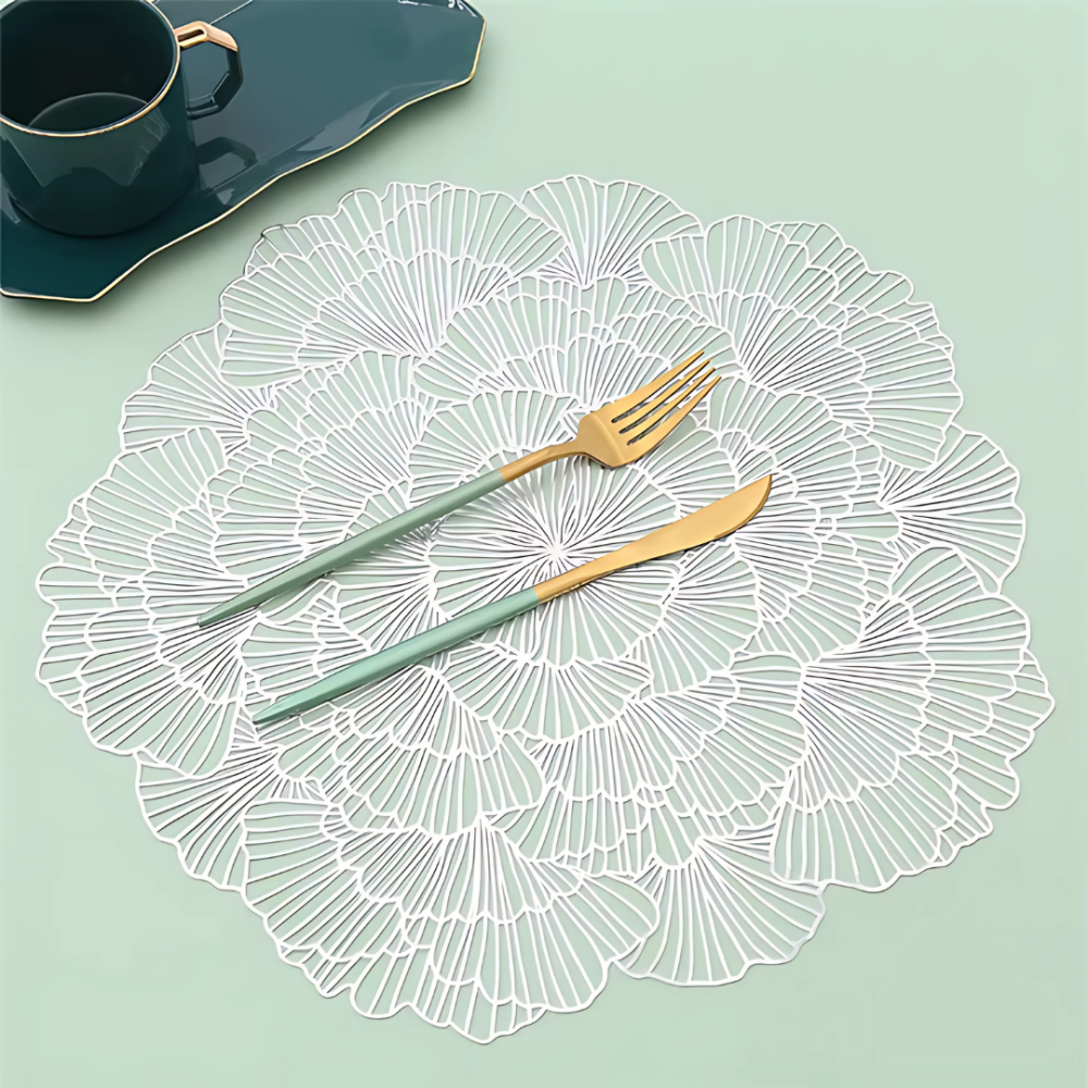 Сервірувальна серветка під гаряче ажурна, килимок сервірувальний килимок сріблястий набір 2 шт Кам'янець-Подільський - фото 3