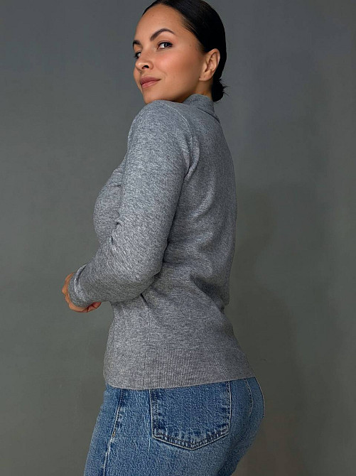 Светр жіночий A-N 106 водолазка гольф з коміром стійкою базовий, сірий, one size Київ - фото 11