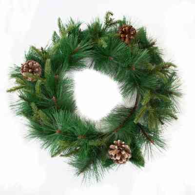 Украшение декоративное YES! Fun венок Серебряный иней 35 см украшенный (903874) Винница