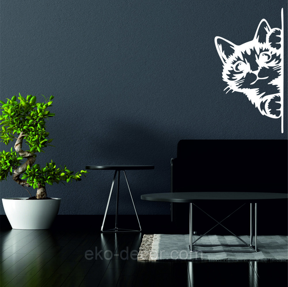 Декоративне настінне 3D Панно «Кіт» Декор на стіну з об'ємом (ціна за 1 шт) Київ - фото 2