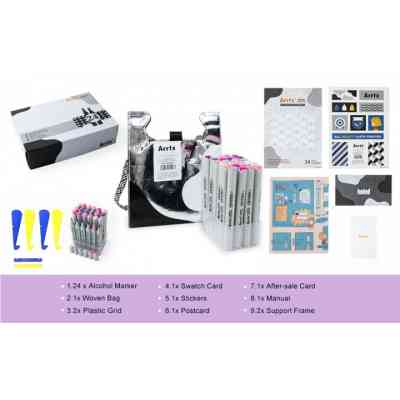 Художественный маркер Arrtx Спиртовые Oros ASM-03PL 24 цвета, фиолетовые оттенки (LC302505) Винница