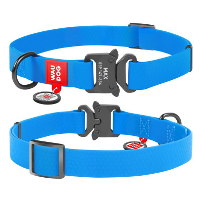 Ошейник для животных WAUDOG Waterproof с QR паспортом XL Ш 25 мм Д 35-58 см(голубой) (27842) Винница - изображение 4