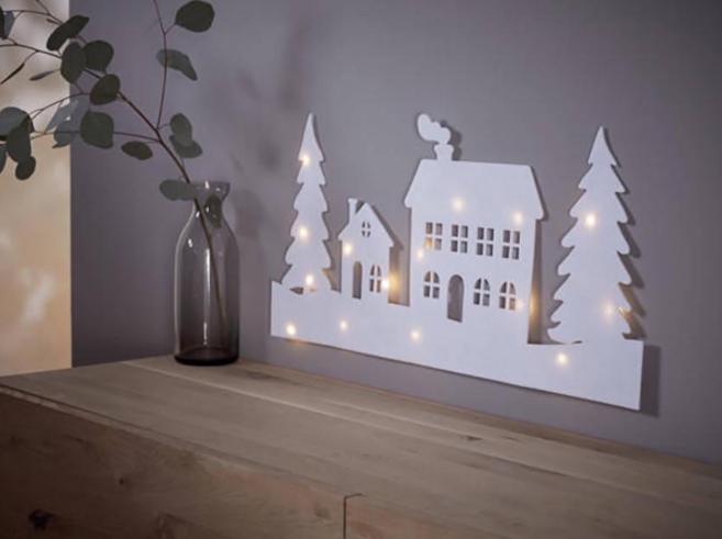 Новогодняя наклейка с подсветкой LED Livarno Home 60 на 30 см белый Киев - изображение 6