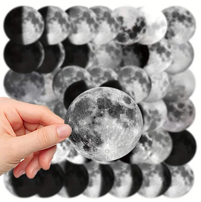 Набор наклеек (стикеров) «Фазы луны» (45 шт.), стикерпак Луна. Киев - изображение 1