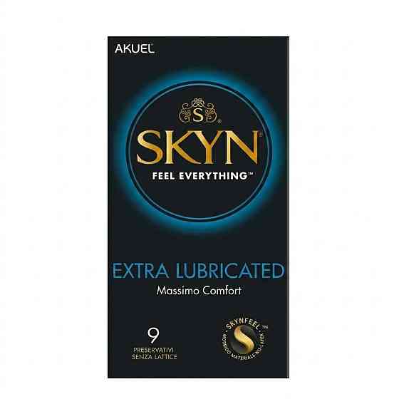 Презервативы безлатексные (полиизопрен) Skyn Extra Lubricated, с дополнительной смазкой, 9 шт. Sex Aura Київ