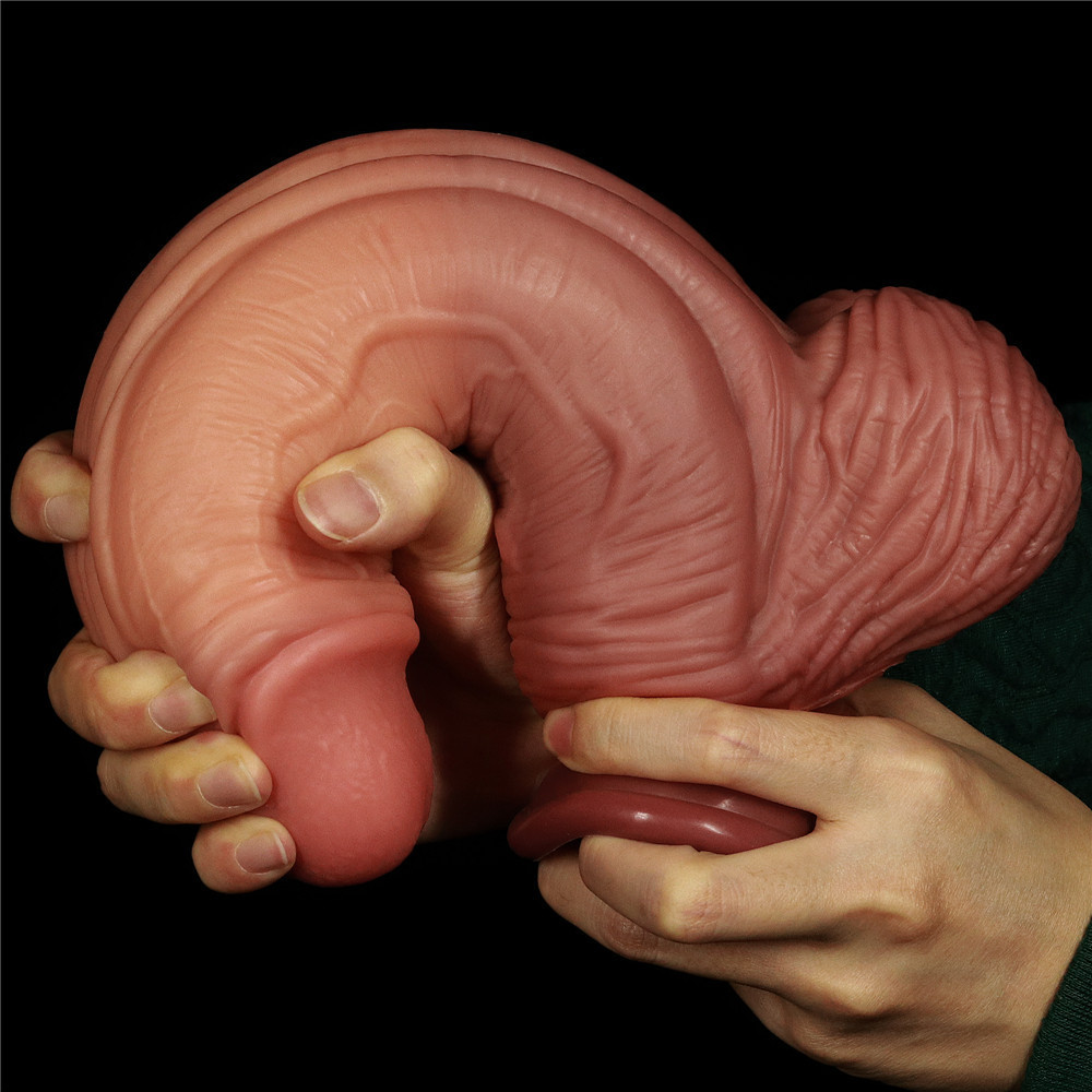 Фалоімітатор - Dual-Layered Silicone Cock 10" Brown Sex Aura Київ - фото 7