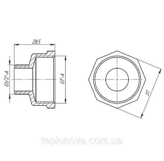Перехідник редукційний 1"х1/2" ВН латунний LI533S OPTIMUM Чернівці
