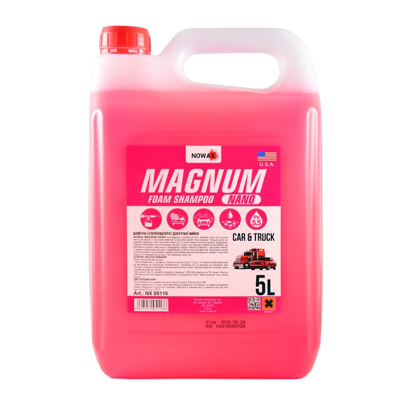 Шампунь Nowax Magnum Nano Foam Shampoo концентрат для ручной мойки 5л Львов - изображение 1