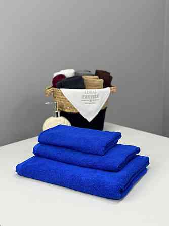 Комплект полотенец однотонных Ideal Textile 40х70+50х90+70х140 см 400 г/м2 (56860941) Синій Черновцы