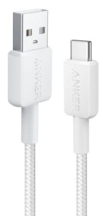 Кабель Anker 322 USB-A to USB-C - 0.9m Nylon White (6908155) Киев