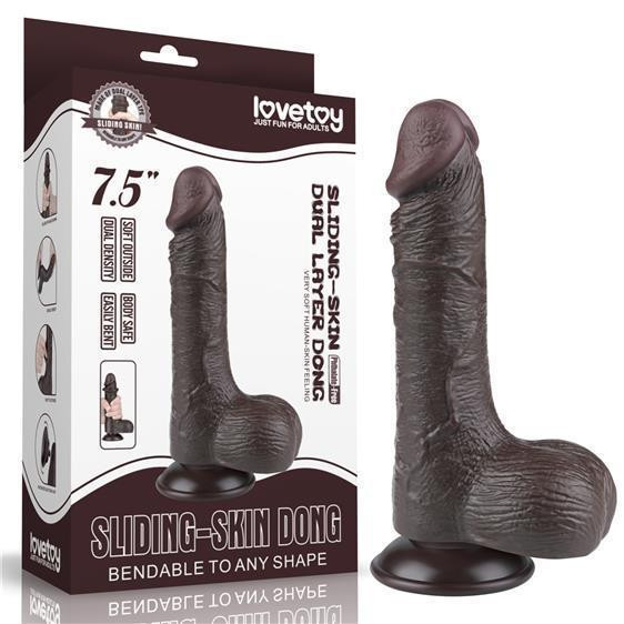 Фаллоимитатор - Sliding-Skin Dual Layer Dong 7.5