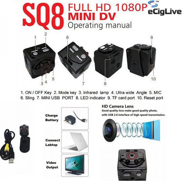Міні Камера SQ8 (1080p, 30fps) 12MP датчик руху, ІЧ нічний режим, реєстратор Київ - фото 4