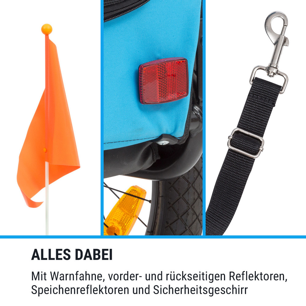 Велосипедный прицеп для собак Husky примерно 250 л 600D холст Оксфорд синий Синий (Германия, читать описание) Ровно - изображение 5