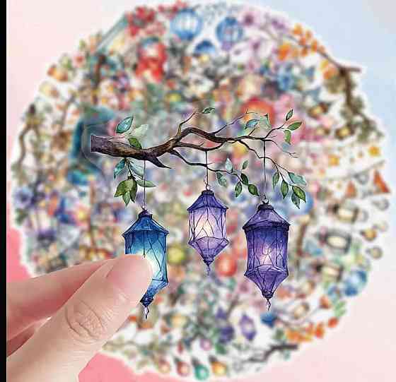 Набор наклеек «Магические фонари» 50 шт – декоративные виниловые стикеры Киев