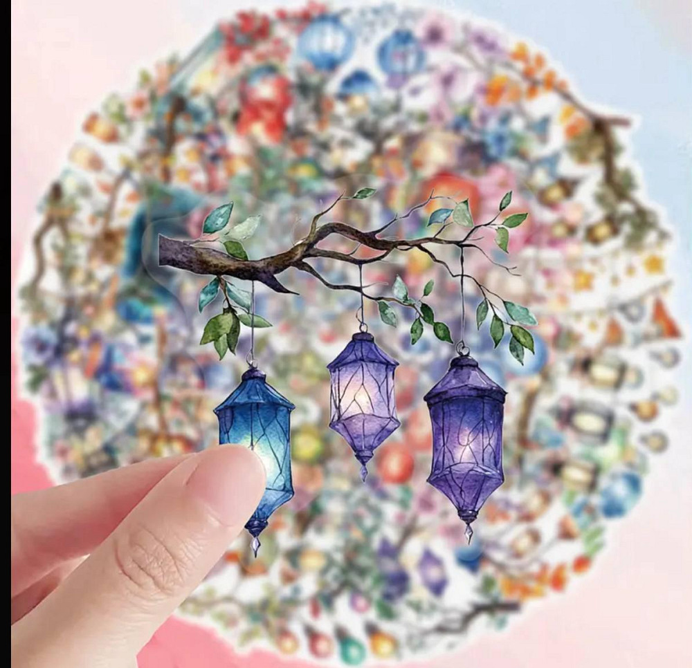 Набір наліпок «Магічні ліхтарі» 50 шт – декоративні вінілові стікери Київ - фото 1