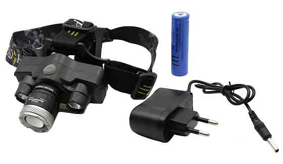 Налобний ліхтар RB129, TD-812-T6, 1х18650 Акк., T6+2хXPE+COB, Zoom, MicroUSB ЗУ Дніпро