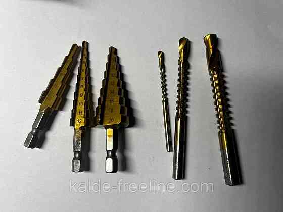 Набор ступенчатых сверл с титановым покрытием Харків