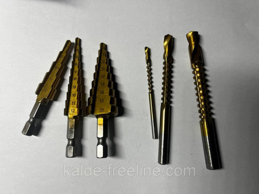 Набор ступенчатых сверл с титановым покрытием Харків - фото 2